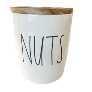 NEW Rae Dunn NUTS Cellar w/Wooden Lid 🐿🌰🐿🥜🐿